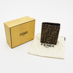 Fendi Brown Zucca Canvas Bifold Card Case