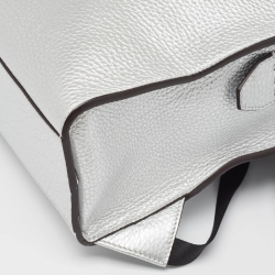 Fendi Silver Selleria Leather Slim Backpack