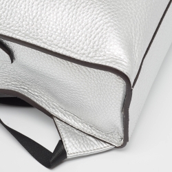 Fendi Silver Selleria Leather Slim Backpack