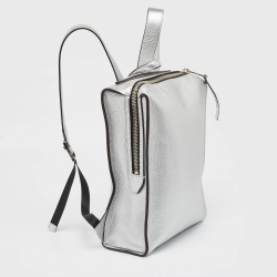 Fendi Silver Selleria Leather Slim Backpack