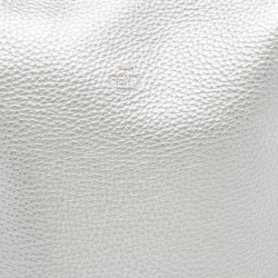 Fendi Silver Selleria Leather Slim Backpack