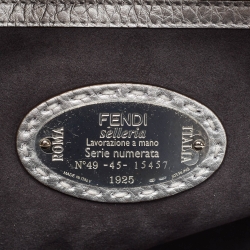 Fendi Silver Selleria Leather Slim Backpack