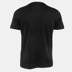 Fendi Black FF Applique and Sequin Cotton Jersey T-Shirt M