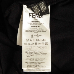 Fendi Black FF Applique and Sequin Cotton Jersey T-Shirt M