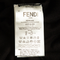 Fendi Black Zucca Intarsia Fleece Wool Sweater L