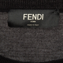 Fendi Black Zucca Intarsia Fleece Wool Sweater L