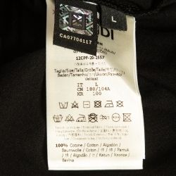 مملوكة مسبقًا Fendi Black Logo Embossed Ombre Cotton T-Shirt L