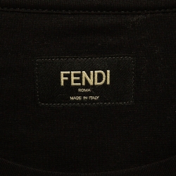 مملوكة مسبقًا Fendi Black Logo Embossed Ombre Cotton T-Shirt L