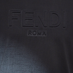مملوكة مسبقًا Fendi Black Logo Embossed Ombre Cotton T-Shirt L