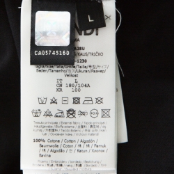 مملوكة مسبقًا Fendi Black Cotton Zucca Logo Embroidered T Shirt L