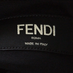 مملوكة مسبقًا Fendi Black Cotton Zucca Logo Embroidered T Shirt L