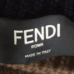 Pre Owned بلوفر فندي صوف بكر بالشعار ثلاثي اللون  L