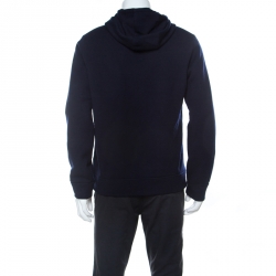 مملوكة مسبقًا هودي فندي شعار الماركة فيلكرو صوف شيرلينغ أزرق كحلي L