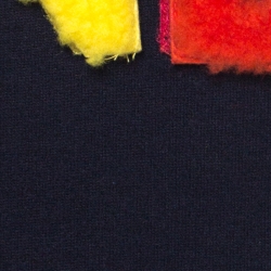 مملوكة مسبقًا هودي فندي شعار الماركة فيلكرو صوف شيرلينغ أزرق كحلي L