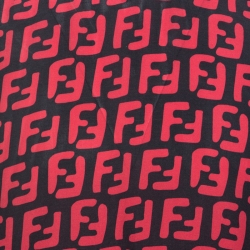 Fendi Red And Black Printed Crepe Forever T-Shirt M