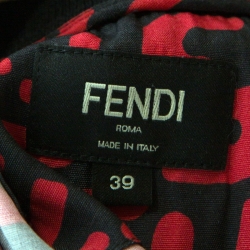 Fendi Red And Black Printed Crepe Forever T-Shirt M