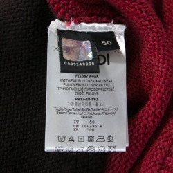 Pre Owned Fendi Bicolor Faithful And Logo Embroidered Wool Jumper L