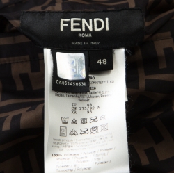 Fendi Brown Logo Print Reversible Down Padded Vest M