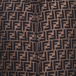 Fendi Brown Logo Print Reversible Down Padded Vest M