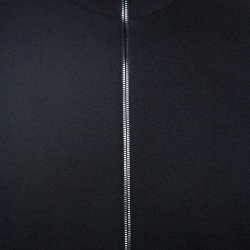 Fendi Black Knit Sleeve Logo Tape Detail Zip Front Jacket M