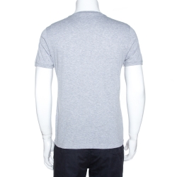 Pre Owned Fendi Grey Cotton Bag Bugs Leather Applique Detail T-Shirt M