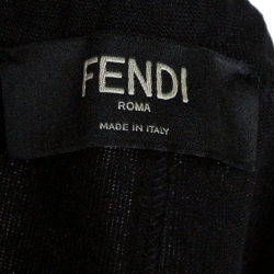 مملوكة مسبقًا Fendi Black Jersey FF Logo Tape Detail Pants M