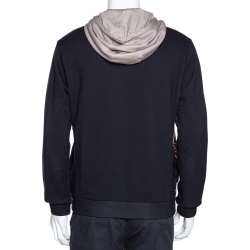 Pre Owned Fendi Tricolor Knit FILA Mania Hooded Sweatshirt M