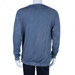 Pre Owned Fendi Indigo Scale Print Men's Sweater XXL