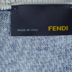 Pre Owned Fendi Indigo Scale Print Men's Sweater XXL