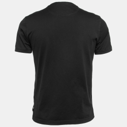 Pre Owned Fendi Black Cotton Studded Monster Eye T-Shirt M