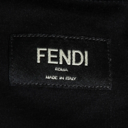 Pre Owned Fendi Black Cotton Studded Monster Eye T-Shirt M