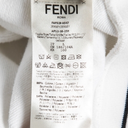 Pre Owned Fendi White Knit FF Logo Sweatshirt L