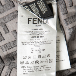 مملوكة مسبقًا Fendi Brown FF Logo Printed Cotton Crewneck T-Shirt L