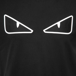 مملوكة مسبقًا Fendi Black Cotton Bag Bugs Appliqued Crew Neck T-Shirt L