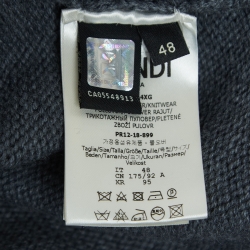 Fendi Grey Logo Jacquard Wool Knit Pullover M