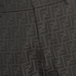 Pre Owned Fendi Black Monogram Jacquard Chino Shorts M