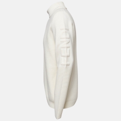 Fendi Off-White Wool Turtle Neck Sweater L