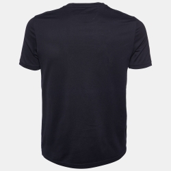 Pre Owned Fendi Black Cotton Bag Bugs Embellished Crew Neck T-Shirt M