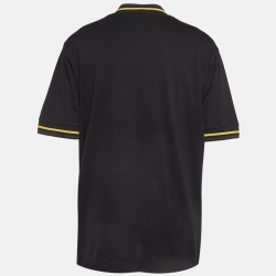 Pre Owned Fendi Black Cotton Contrast Trim T-Shirt XL