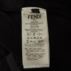 Fendi Black Knit and FF Mesh Paneled Zip Up Hoodie S
