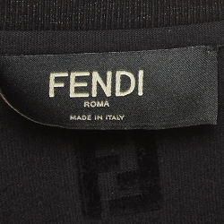 Fendi Black Zucca Embossed Cotton T-Shirt M