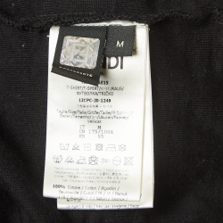Fendi Black Zucca Embossed Cotton T-Shirt M