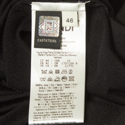 Pre Owned Fendi Black Logo Intarsia Knit Turtleneck Pullover S