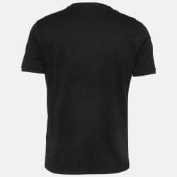 Fendi Black Embellished Cotton Knit T-Shirt M