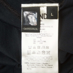 Fendi Black Logo Embroidered Cotton Jersey T-Shirt L