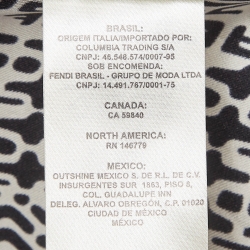 Fendi Cream/Black Printed Silk T-Shirt M