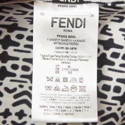 Fendi Cream/Black Printed Silk T-Shirt M