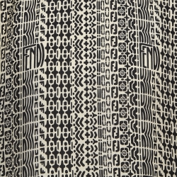 Fendi Cream/Black Printed Silk T-Shirt M