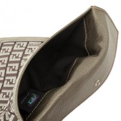 Pre Owned Fendi Zucchino Contentinal Wallet 