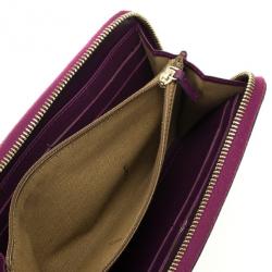 Pre Owned Fendi Zucca Spalmati Ladybug Zip Continental Wallet